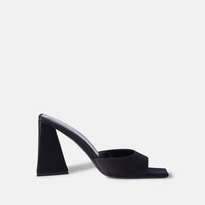 The Attico Devon Mini Mules Satin Black